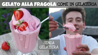 GELATO ALLA FRAGOLA cremoso e non ghiacciato - SENZA GELATIERA - RICETTA VELOCE | Davide Zambelli