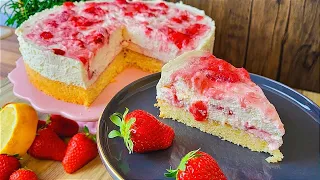 Einfache Erdbeer Quark Torte perfekt für die warmen Sommertage, locker leicht