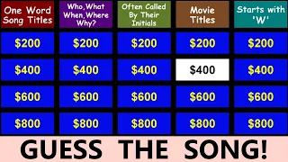 Guess the Song Jeopardy Style | Quiz #17