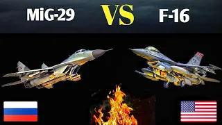 F-16 Fighting Falcon VS Mikoyan MiG-29 Fulcrum Military Fighter Jet