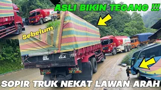 Asli Bikin Tegang, Truk Semen Nekat Lawan Arah Di Tanjakan Terjal Sitinjau Lauik & Trobos Kemacetan