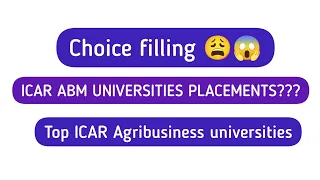 how to choose the university preference | Agribusiness management| icar Mba abm| #choicefilling