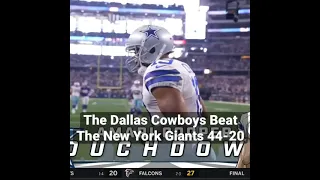 The Dallas Cowboys Beat The New York Giants 44-20