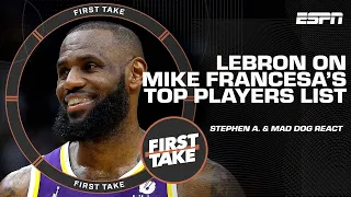 Stephen A. & Chris "Mad Dog" Russo react to Mike Francesa's top 5 NBA players list | First Take