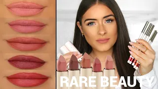 RARE BEAUTY KIND WORDS MATTE LIPSTICKS & LIP LINERS SWATCHES + REVIEW