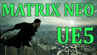 Unreal Engine 5 - Matrix Neo mod Gameplay Big City Flying - UE5