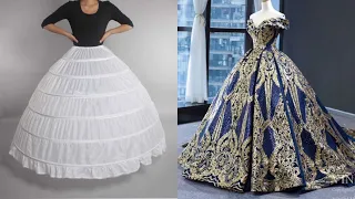 How to make a HOOP SKIRT for BALL GOWN | PETTICOAT for WEDDING GOWN