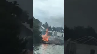 Bermuda dock on fire