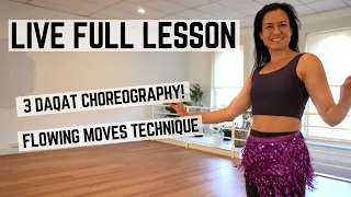 Full LIVE Lesson | Belly Dancing Flow and Choreography to 3 Daqat by Abu