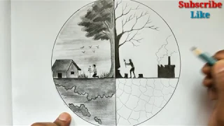 World environment day special drawing with pencil sketch / How to draw world environment day poster