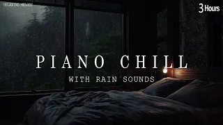 Soft Piano and Heavy Rain - Cozy Room Ambience for Stress Relief | Deep Sleep