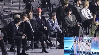 BTS Reaction to iKON, MOMOLAND, GFRIEND 수상 (방탄소년단 아이콘, 모모랜드, 여자친구 수상 반응) 4K 직캠 by 비몽