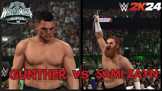 WWE2K24 | Gunther VS Sami Zayn | WrestleMania 40 | #wwe #wwe2k24