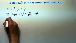 OBTENCIÓN DE FRACCIONES IRREDUCIBLES. HD