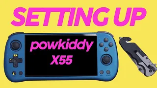 SETTING UP the POWKIDDY X55 for a friend - Jelos Linux Retro Handheld