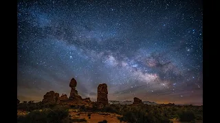 The Milky Way over Balanced Rock