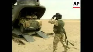 GWT: Chinook helicopter activity, Royal Marines in desert