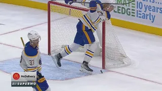 Rasmus Dahlin Falls Awkwardly After Trying To Clear Empty Net Goal