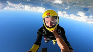 Skydiving: head down exit and sit-flying
