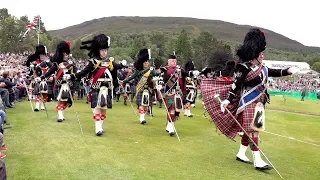 The Queen & Royal Family attend the 2018 Braemar Gathering with massed pipes & drums display