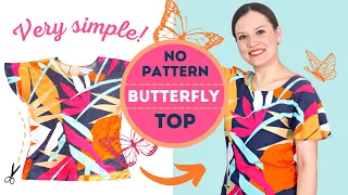 How to draft and sew a BUTTERFLY sleeve blouse? VERY EASY!