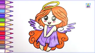 💫 Coloring Kids 💫 Рисуем милого АНГЕЛОЧКА | Draw a cute ANGEL 👼