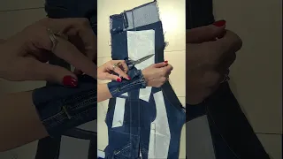 For a step-by-step video of upcycling jeans into a dress see the link at the bottom of this shorts⬆⬆