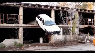 Ford Escort jump and crash test by Amon Oliver