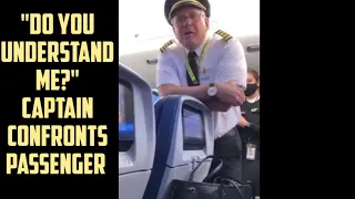 CAPTAIN CONFRONTS PASSENGER FOR WEARING A INAPPROPRIATE HAT