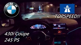 2023 BMW 430i Coupe 245 PS NIGHT POV DRIVE TOPSPEED FRANKFURT AIRPORT (60 FPS)