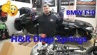 Installing H&R lowering springs on the BMW F10 550i