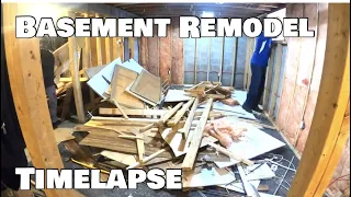 Basement Remodel Time Lapse- Start To Finish In 33 Minutes