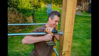 DIY Garden Pull Up Bar and Dip Bars Timelapse