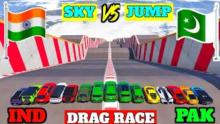 INDIA VS PAKISTAN | GTA 5 INDIA VS PAKISTAN VS SUPER CARS SKY JUMPING DRAG RACE | Gta 5 Gameplay