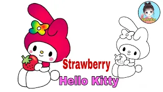 Strawberry 🍓 Hello Kitty drawing || SK art Era