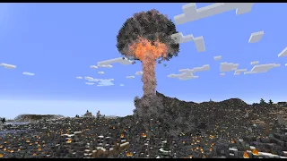 Minecraft Nuke: Mushroom Cloud and Shockwave Testing | OppenMiner Dev v0.1.5