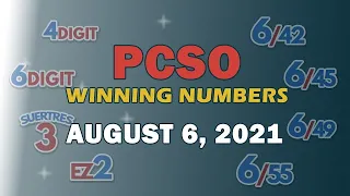 P55M Jackpot Ultra Lotto 6/58, EZ2, Suertres, and Megalotto 6/45 | August 6, 2021