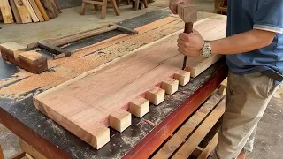 Man Transform Massive Wood into Amazing Table || Start to Finish Build Perfect Product Furniture