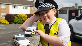 Autistic lad wears police outfit to keep town safe | SWNS