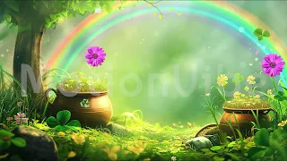 St Patrick Inspired Nature Background, Pot of Gold, Lucky Charm, Luck of the Irish, animated overlay