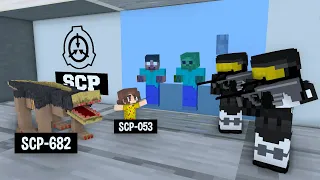 SCP 682 & SCP 053 PRISON BREAK MONSTER SCHOOL RESCUE - MINECRAFT