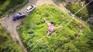 Slackline - хождение по растяжимой ленте (стропе)