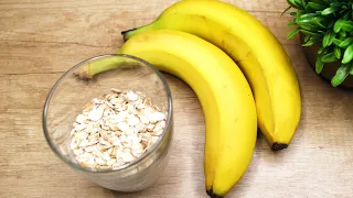 Nur Haferflocken und Bananen! Ohne Milch und Mehl! Leckeres Frühstück in 5 Minuten! #144