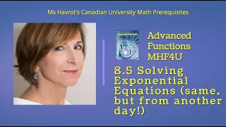 Advanced Functions 8.5 Solving Exponential Equations