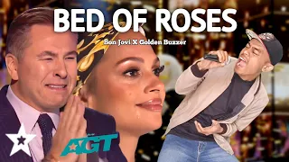 Golden Buzzer Everyone cried hysterically hearing the song Bed Of Roses With an extraordinary voice