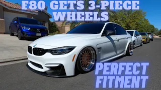 F80 M3 Gets New 3-Piece Wheels! Perfect fitment!