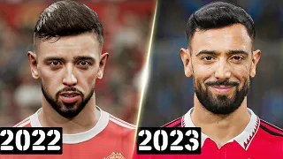 eFootball 2023 vs eFootball 2022 - Manchester United Player Faces Comparison !