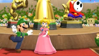 Mario Party 9 Step It Up - 1 vs. Rivals - Team Peach, Luigi, Shy Guy vs Mario| Cartoons Mee