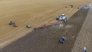 2 Big Buds Pulling Huge Plows at the Alvordton, OH Plow Day