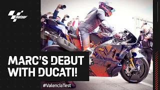 Marc Marquez's first laps with the Ducati GP23! 👀  | #ValenciaTest